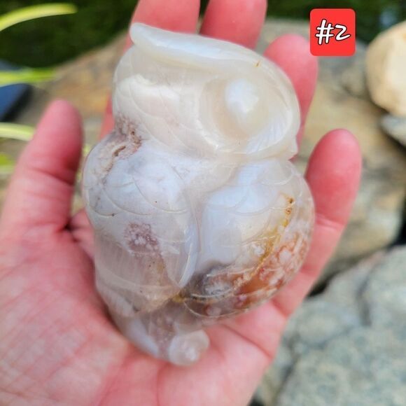 Flower Agate Owl - Picture 7 of 7
